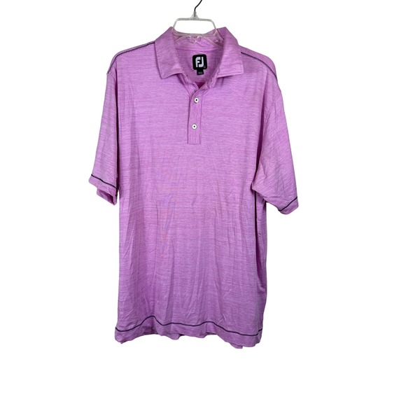 FootJoy Other - FootJoy Golf Polo Shirt Pink Striped Short Sleeve Performance Men Size Large‎